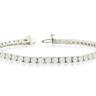 9 Carat Diamond Tennis Bracelet In 14 Karat White Gold, 9 Inches