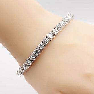 8 1/2 Carat Diamond Tennis Bracelet In 14 Karat White Gold, 6 1/2 Inches