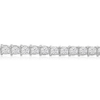 9 3/4 Carat Diamond Tennis Bracelet In 14 Karat White Gold, 7 1/2 Inches