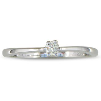 1/10ct Diamond Solitaire Ring in Sterling Silver-only 1 left, Size 7