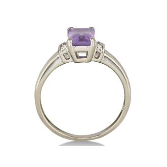 1 3/4ct Amethyst and Diamond Ring in Sterling Silver