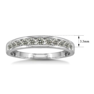 1/2 Carat Diamond Wedding Band In White Gold