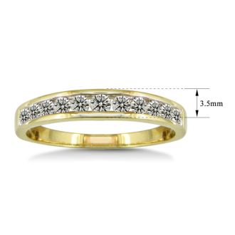 1/2 Carat Diamond Wedding Band In Yellow Gold