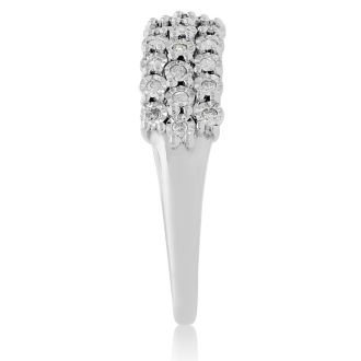 Diamond Right Hand Ring in Solid Sterling Silver
