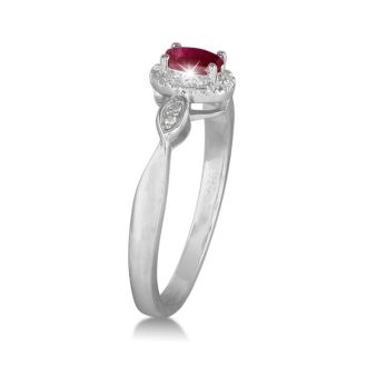 1/2ct Ruby and Diamond Ring in Sterling Silver