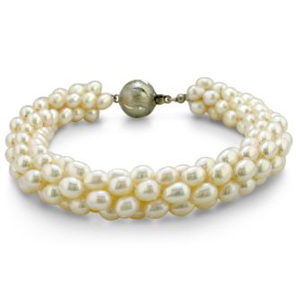 Four Strand Pearl Bracelet with Round Clasp