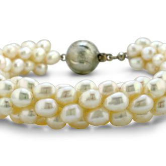 Four Strand Pearl Bracelet with Round Clasp