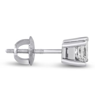 1 3/4ct Princess Diamond Stud Earrings In 14k White Gold