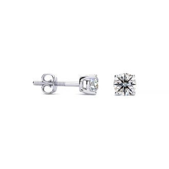 1/4 Carat Diamond Stud Earrings In 14 Karat White Gold