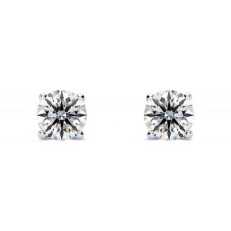 1/4 Carat Diamond Stud Earrings In 14 Karat White Gold