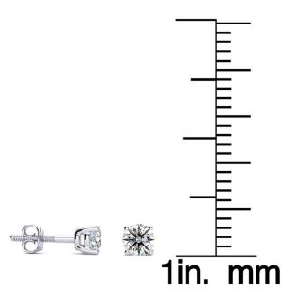 1/4 Carat Diamond Stud Earrings In 14 Karat White Gold