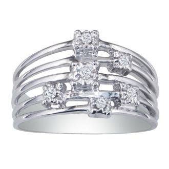 Simple and sweet stacked diamond ring is great for everyday wear.  Diamond content is 1/10 carat in I/J color and I2 clarity.