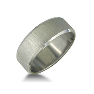 Brushed Finish 7mm Men's Stainless Steel Wedding Band Sizes 8 to 13