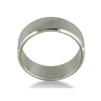 Brushed Finish 7mm Men's Stainless Steel Wedding Band Sizes 8 to 13