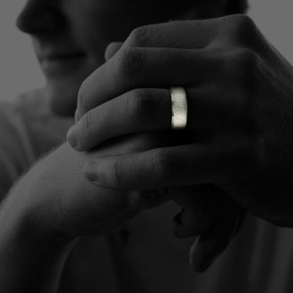 Brushed Finish 7mm Men's Stainless Steel Wedding Band Sizes 8 to 13