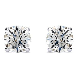 1 3/4 Carat Diamond Stud Earrings In 14 Karat White Gold