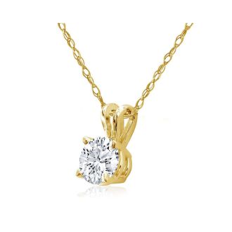 Diamond Pendants: 1/4ct 14k Yellow Gold Diamond Pendant
