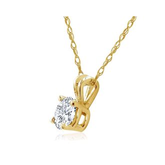 Diamond Pendants: 1/4ct 14k Yellow Gold Diamond Pendant