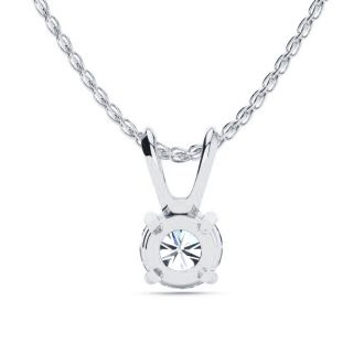 1/2ct Diamond Solitaire Pendant in 14k White Gold, Featured On The Doctors! Beautiful Fiery Diamond Necklace!