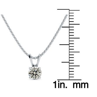 1/2ct Diamond Solitaire Pendant in 14k White Gold, Featured On The Doctors! Beautiful Fiery Diamond Necklace!