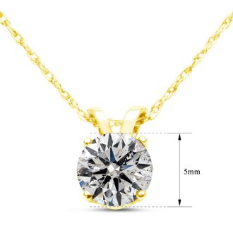 Pretty 1/2ct 14k Yellow Gold Diamond Pendant. Fiery, Amazing Diamond Necklace!