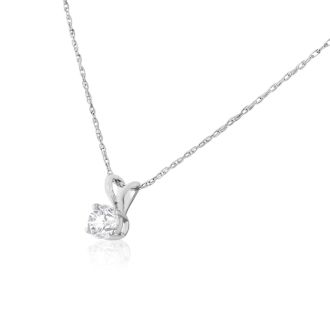 1/5ct 14k White Gold Diamond Pendant, 2 Stars