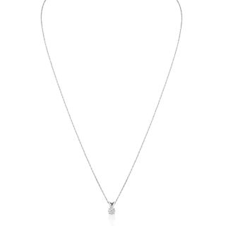1/5ct 14k White Gold Diamond Pendant, 2 Stars