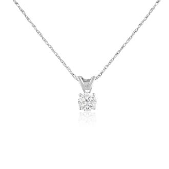 1/5ct 14k White Gold Diamond Pendant, 2 Stars