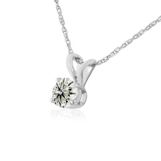 1/4ct 14k White Gold Diamond Pendant, 2 Stars