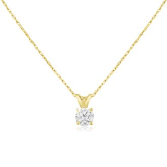 1/3ct 14k Yellow Gold Diamond Pendant, 2 Stars