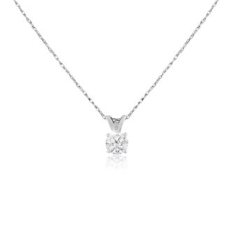 3/8ct 14k White Gold Diamond Pendant J/K Color I1/I2 Clarity.