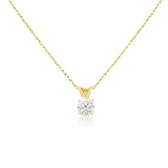 3/8ct 14k Yellow Gold Diamond Pendant, 2 Stars