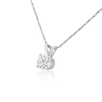 1/2ct 14k White Gold WGL Certified Diamond Pendant, Excellent Value.