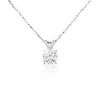 1/2ct 14k White Gold WGL Certified Diamond Pendant, Excellent Value.