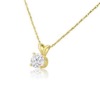 1/2ct 14k Yellow Gold WGL Certified Diamond Pendant