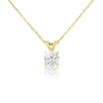 1/2ct 14k Yellow Gold WGL Certified Diamond Pendant