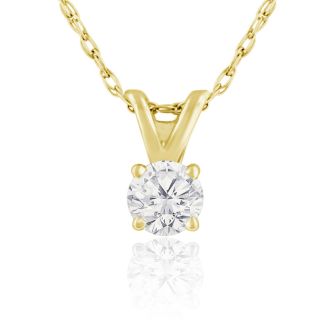 1/6ct 14k Yellow Gold Diamond Pendant
