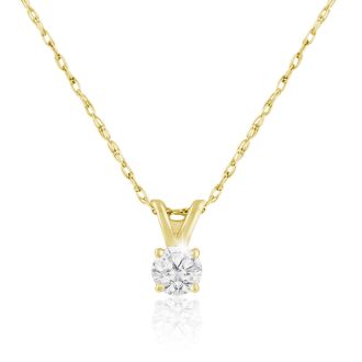 1/6ct 14k Yellow Gold Diamond Pendant
