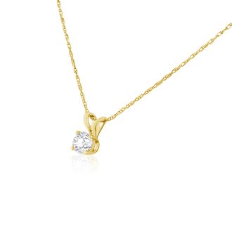 1/5ct 14k Yellow Gold Diamond Pendant, 3 stars
