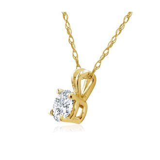 1/5ct 14k Yellow Gold Diamond Pendant, 3 stars