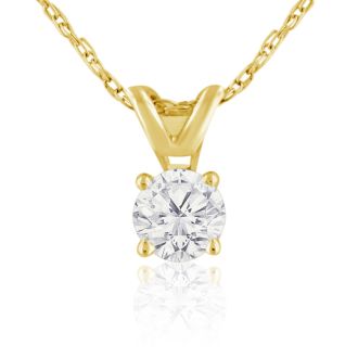 1/4ct 14k Yellow Gold Diamond Pendant