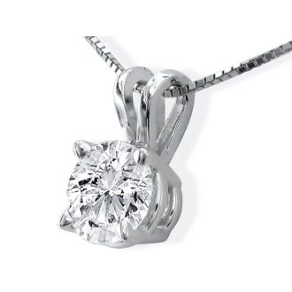 .85ct 14k White Gold Diamond Pendant, 3 stars