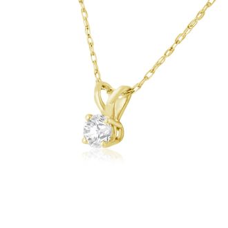 1/6ct 14k Yellow Gold Diamond Pendant, 4 stars