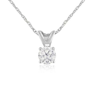 1/4ct 14k White Gold Very Clear, White Diamond Necklace