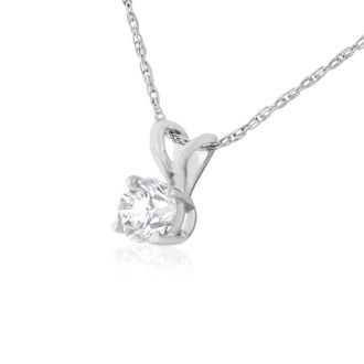 1/4ct 14k White Gold Very Clear, White Diamond Necklace