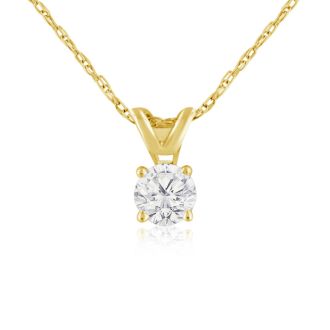 1/4CT 14K Yellow GOLD VERY CLEAR, WHITE DIAMOND NECKLACE