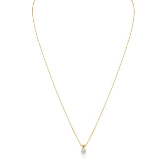 1/4CT 14K Yellow GOLD VERY CLEAR, WHITE DIAMOND NECKLACE