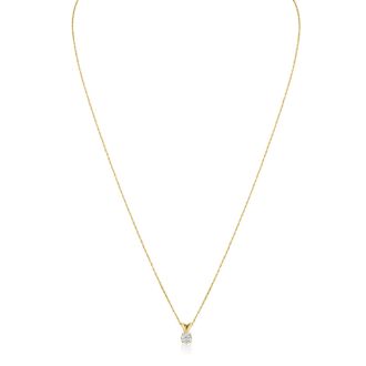 1/4CT 14K Yellow GOLD VERY CLEAR, WHITE DIAMOND NECKLACE
