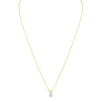 1/3ct 14k Yellow Gold Diamond Pendant, 4 stars