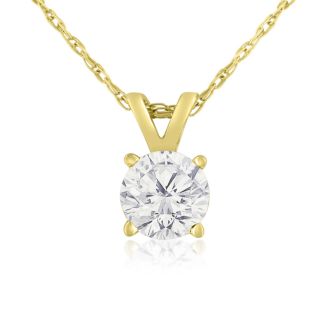 3/8ct 14k Yellow Gold Diamond Pendant, 4 stars